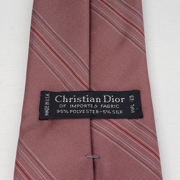 Vintage Christian Dior Mens Necktie Burgundy Classic  3.25"x55.5" USA Tie - Picture 4 of 7